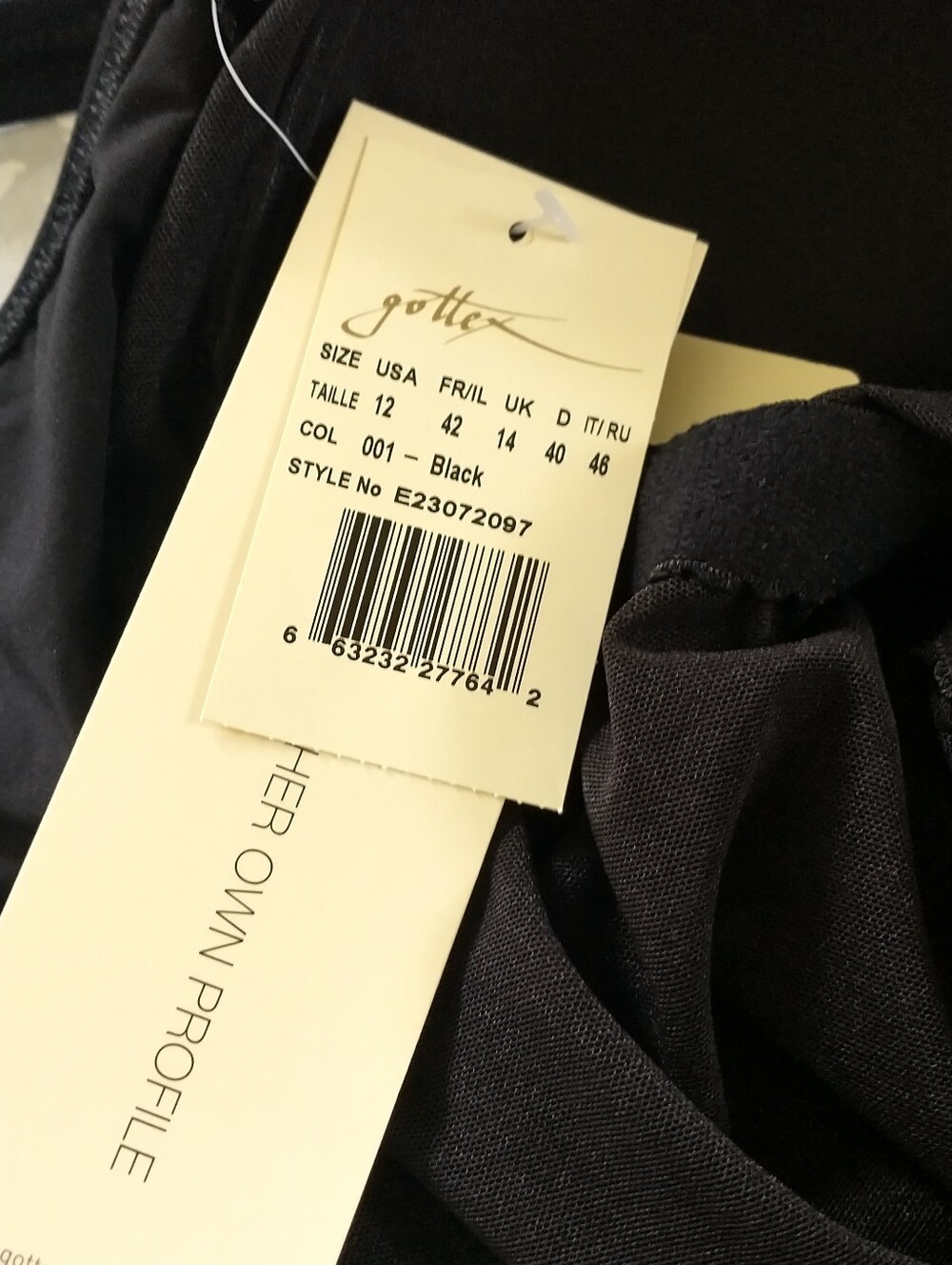 NWT Gottex Black Ruched Swimsuit with Skirt Bathing Suit Size 12 - Picture 13 of 13